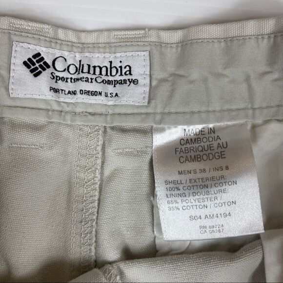 Columbia Shorts Authentic Active Outdoor Stonewashed Granite Cloth Men's Size 38 - Picture 3 of 10